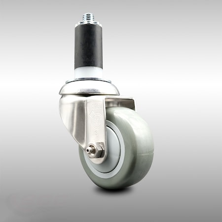 Service Caster 3.5 Inch 316SS Gray Polyurethane Wheel Swivel 1-3/8 Inch Expanding Stem Caster SCC-SS316EX20S3514-PPUB-138